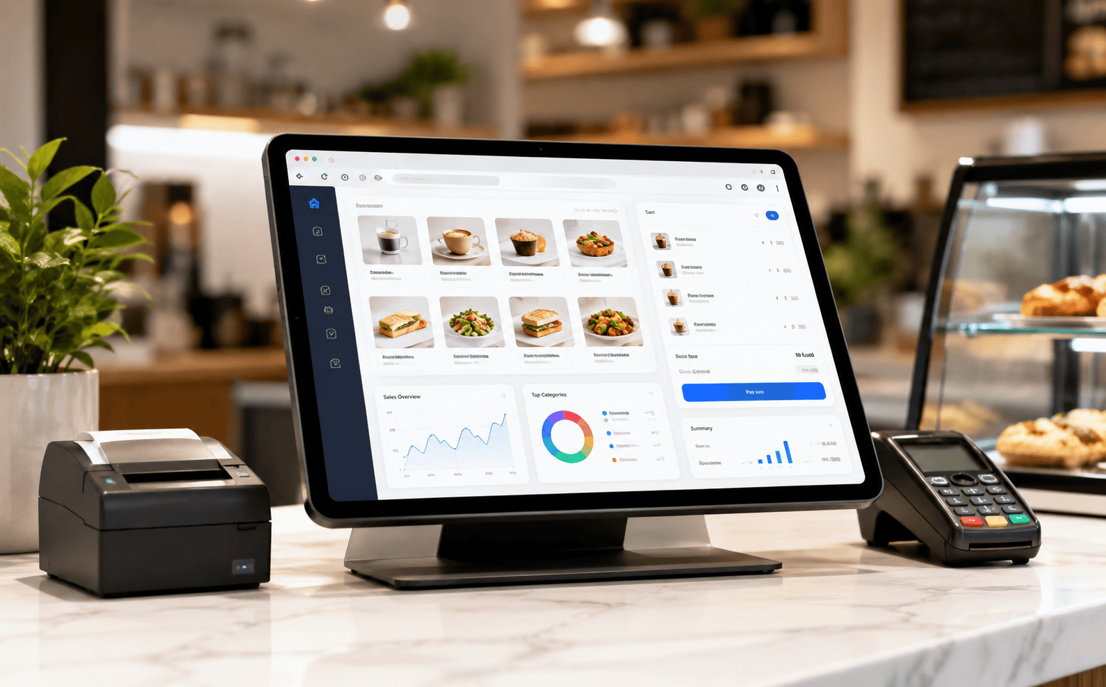 Tablet POS Web for restaurant counter ordering