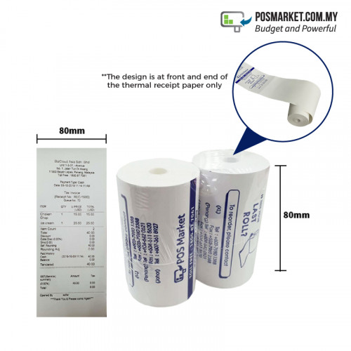 10 Rolls Thermal Receipt Paper 80mm x 27mm