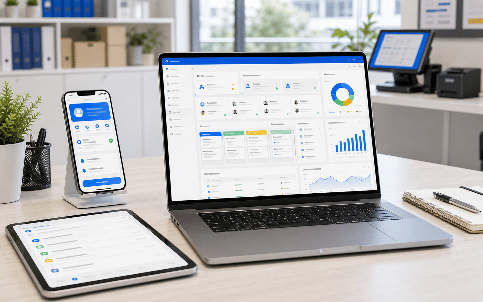Online BMO CRM dashboard with customer groups reminders quotations and marketing analysis
