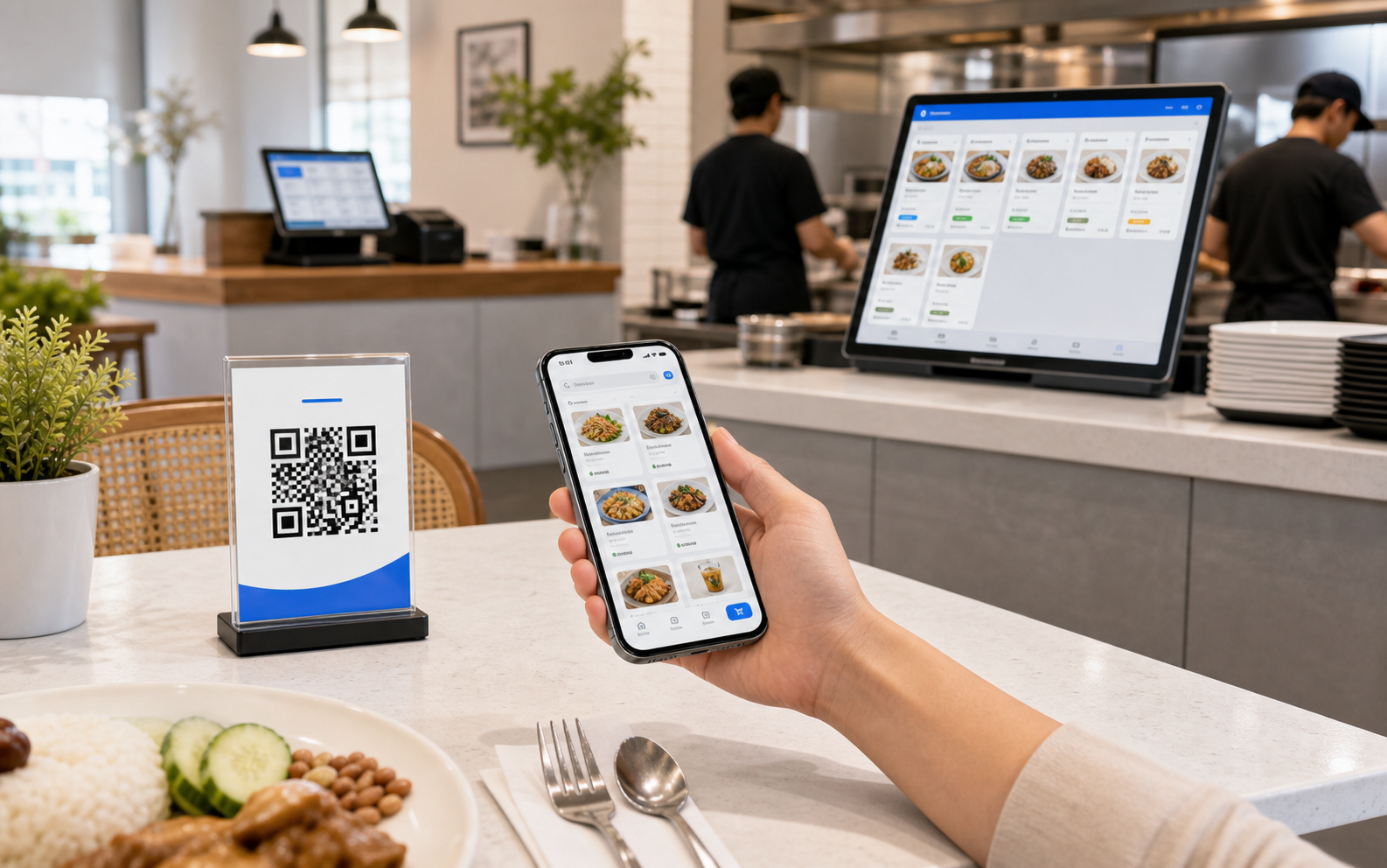 Kitchen notification interface for QR ordering preparation workflow
